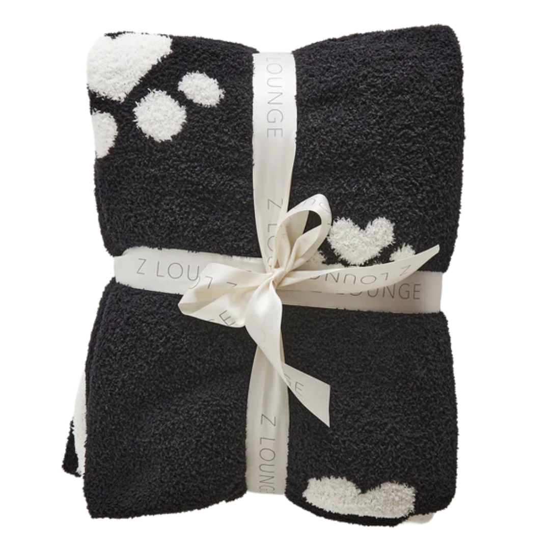 Plush Paw Blanket in Vanilla Ice