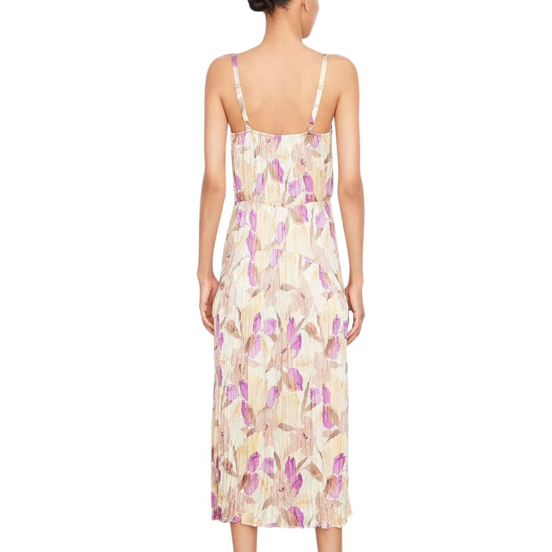 Nouveau Magnolia Crushed-Satin Camisole Dress in Sun Dew