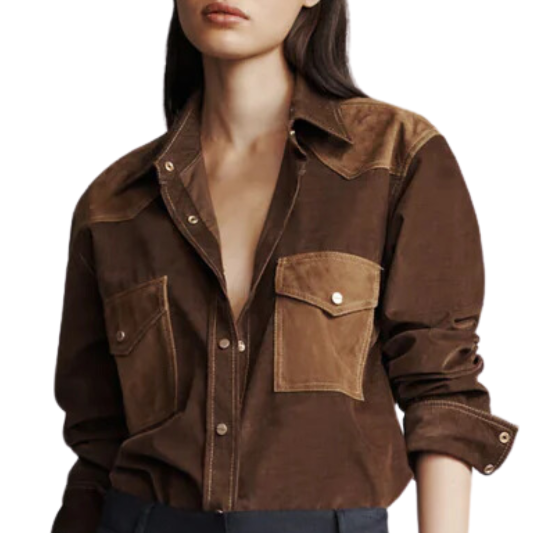 Cowboy Take Me Away Shirt in Fudge/Tobacco