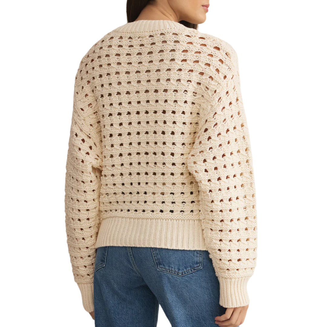 Liam Sweater Jacket in Sea Salt