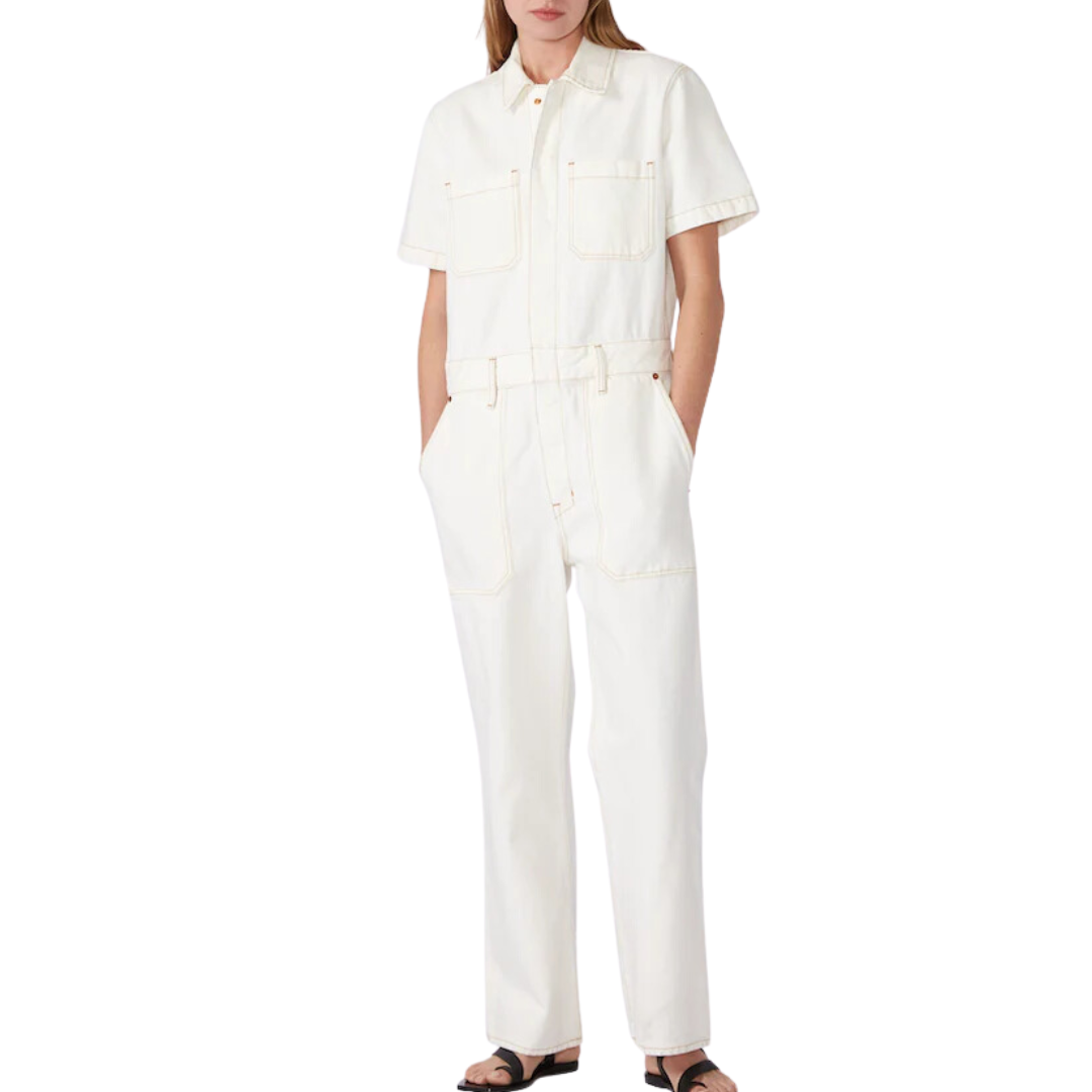 Wide Leg Jumpsuit in Natural White
