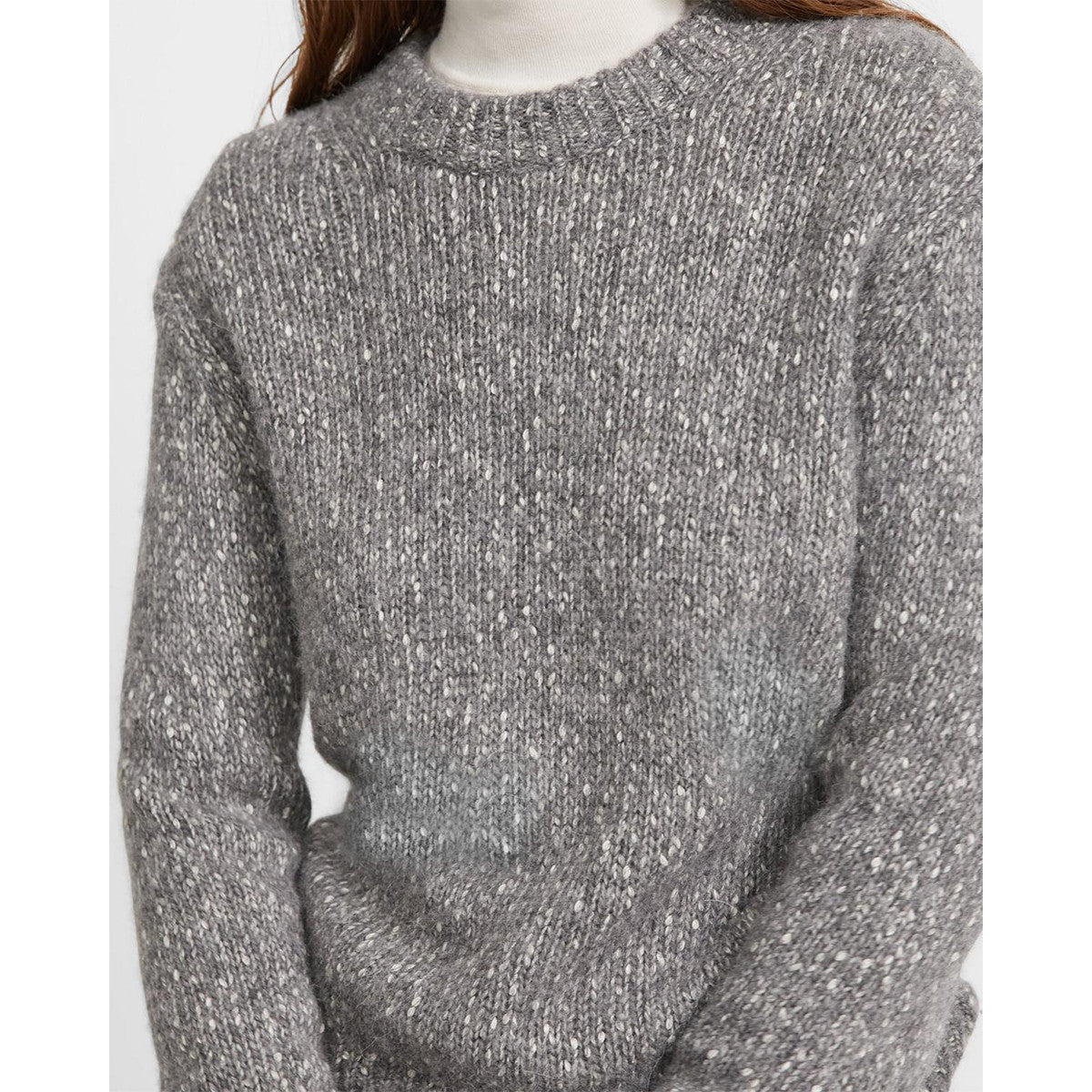 Tweed Alpaca Speckled Crewneck Sweater