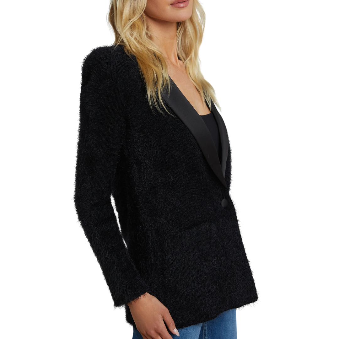 Baileigh Textured Knit Blazer in Black