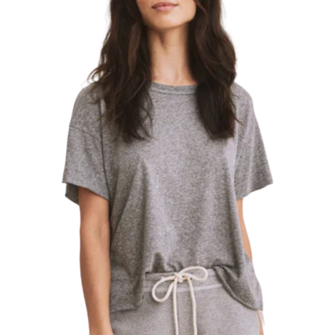 The Crop Tee in Heather Grey