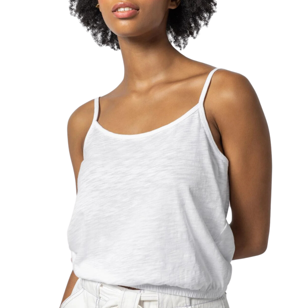 Elastic Hem Camisole in White