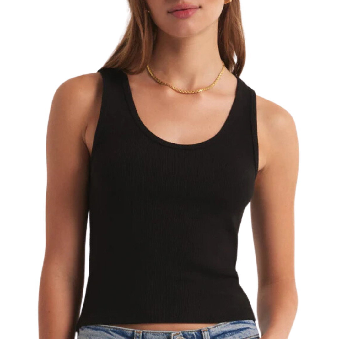 Essy Rib Tank in Black