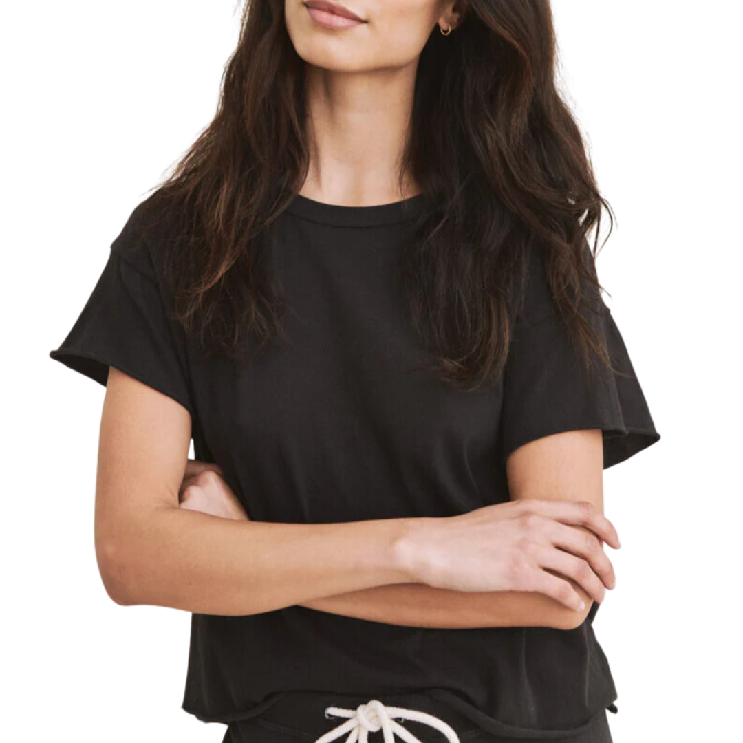 The Crop Tee in Almost Black