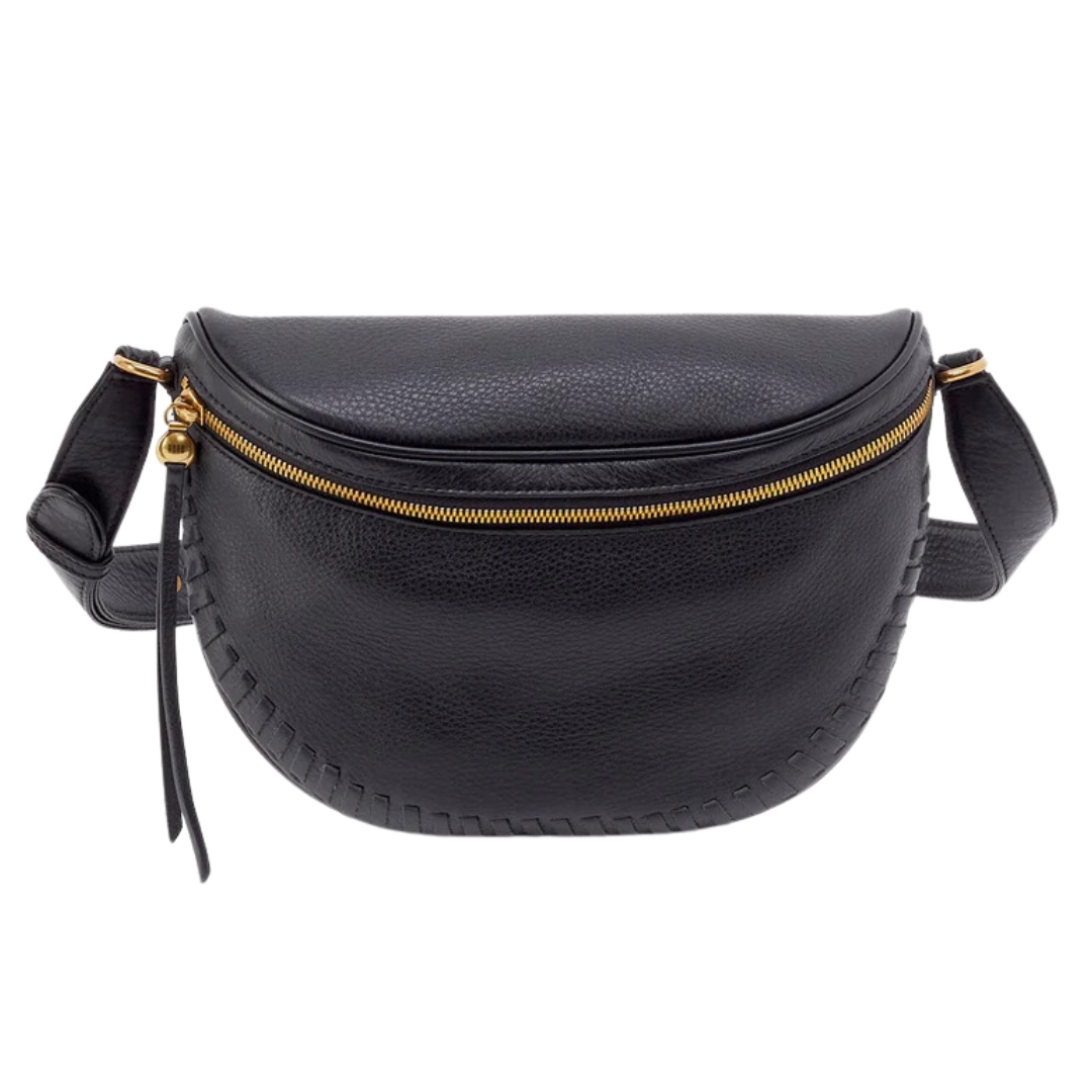 Juno Belt Bag in Black Whipstitch