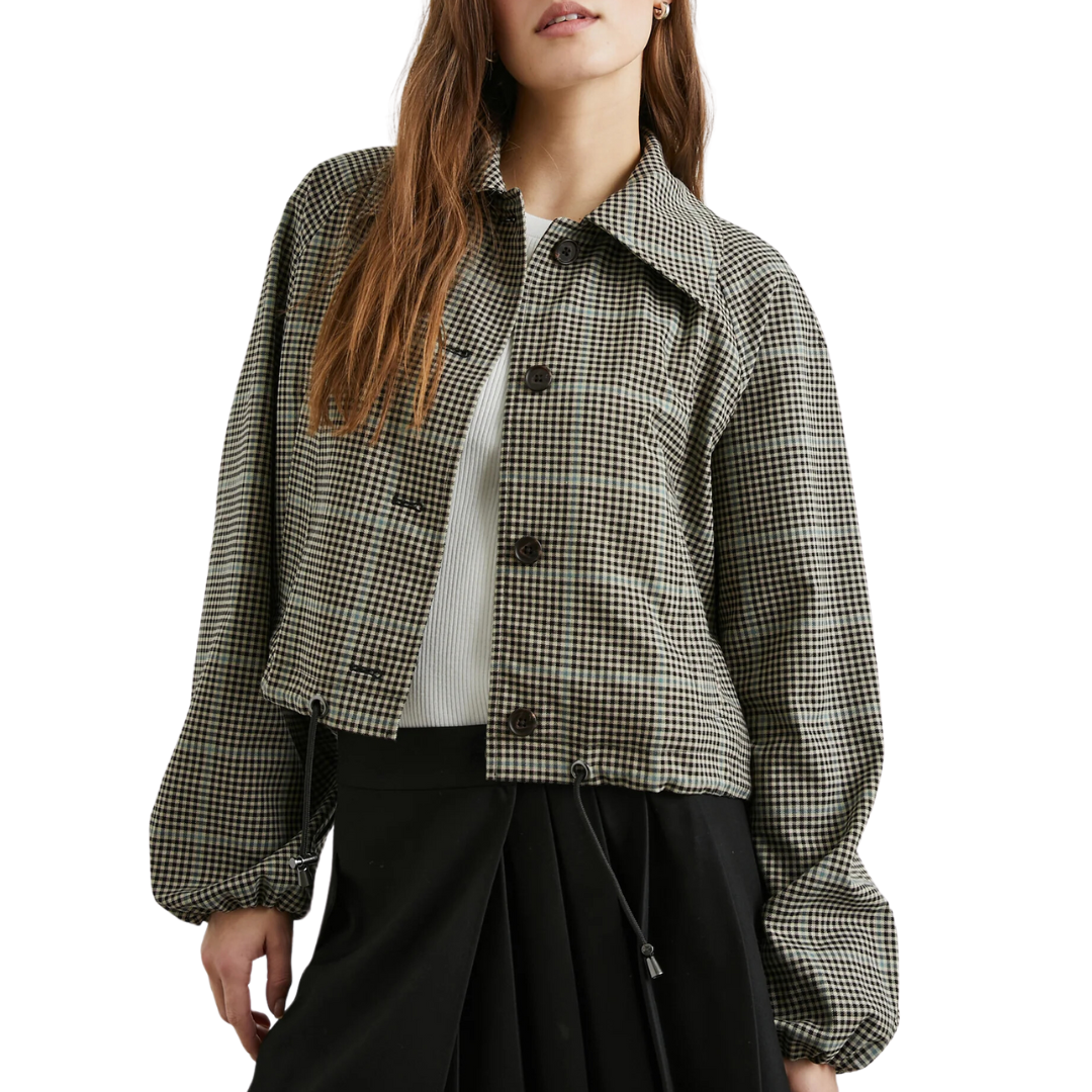 North Jacket in Teal Multi Check