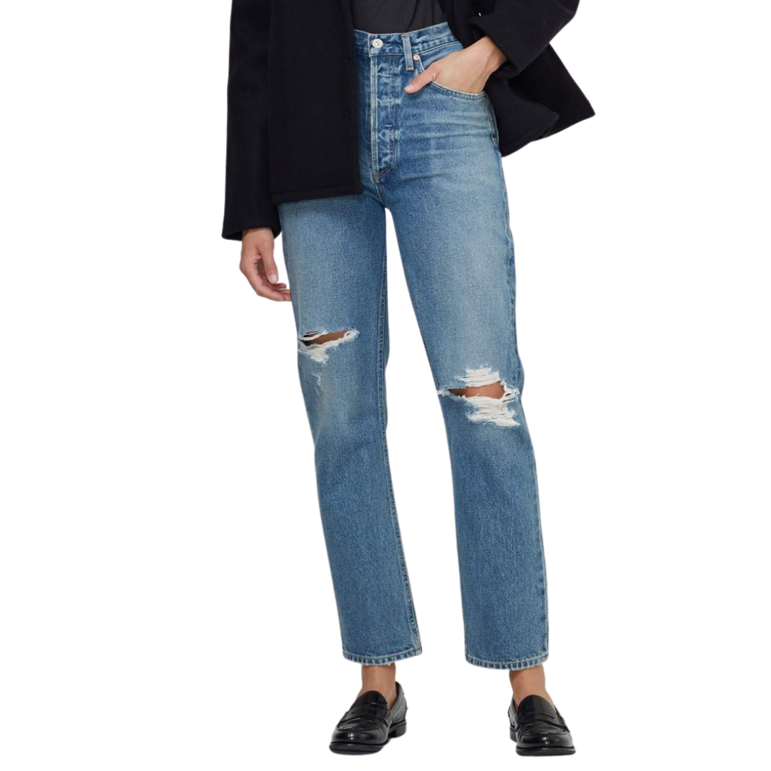 Sabine High Rise Straight Leg Jeans in Gretta