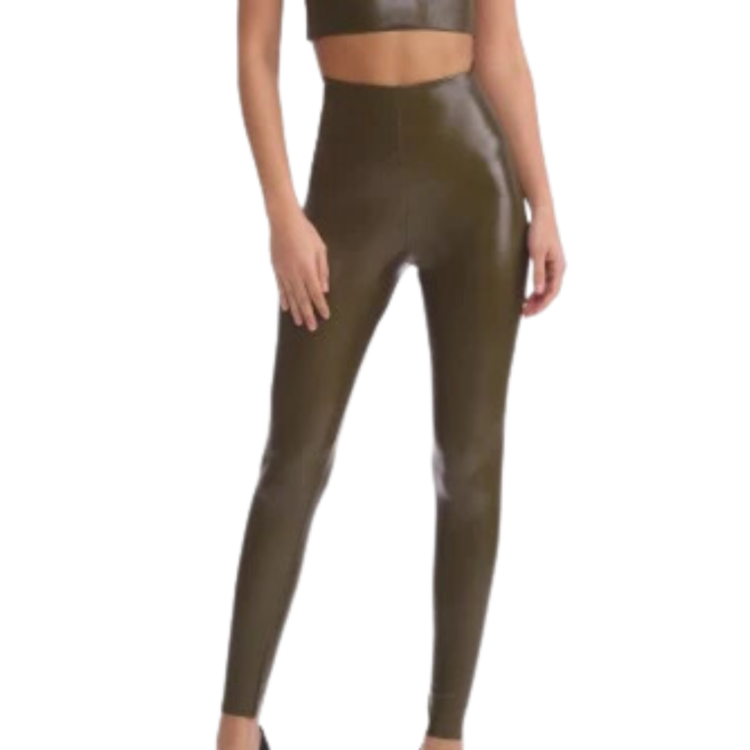 Faux Leather Leggings in Cadet