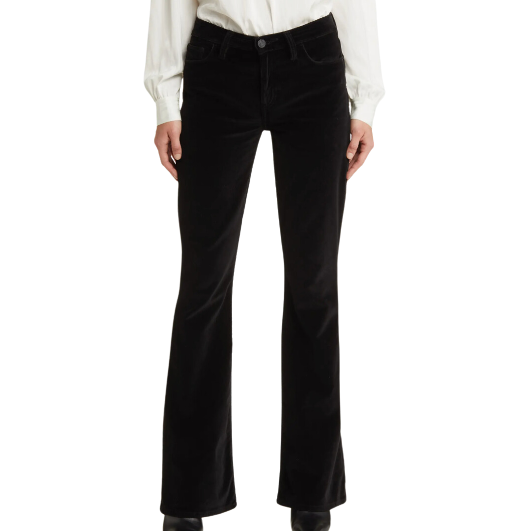 Le High Flare Velveteen in Black