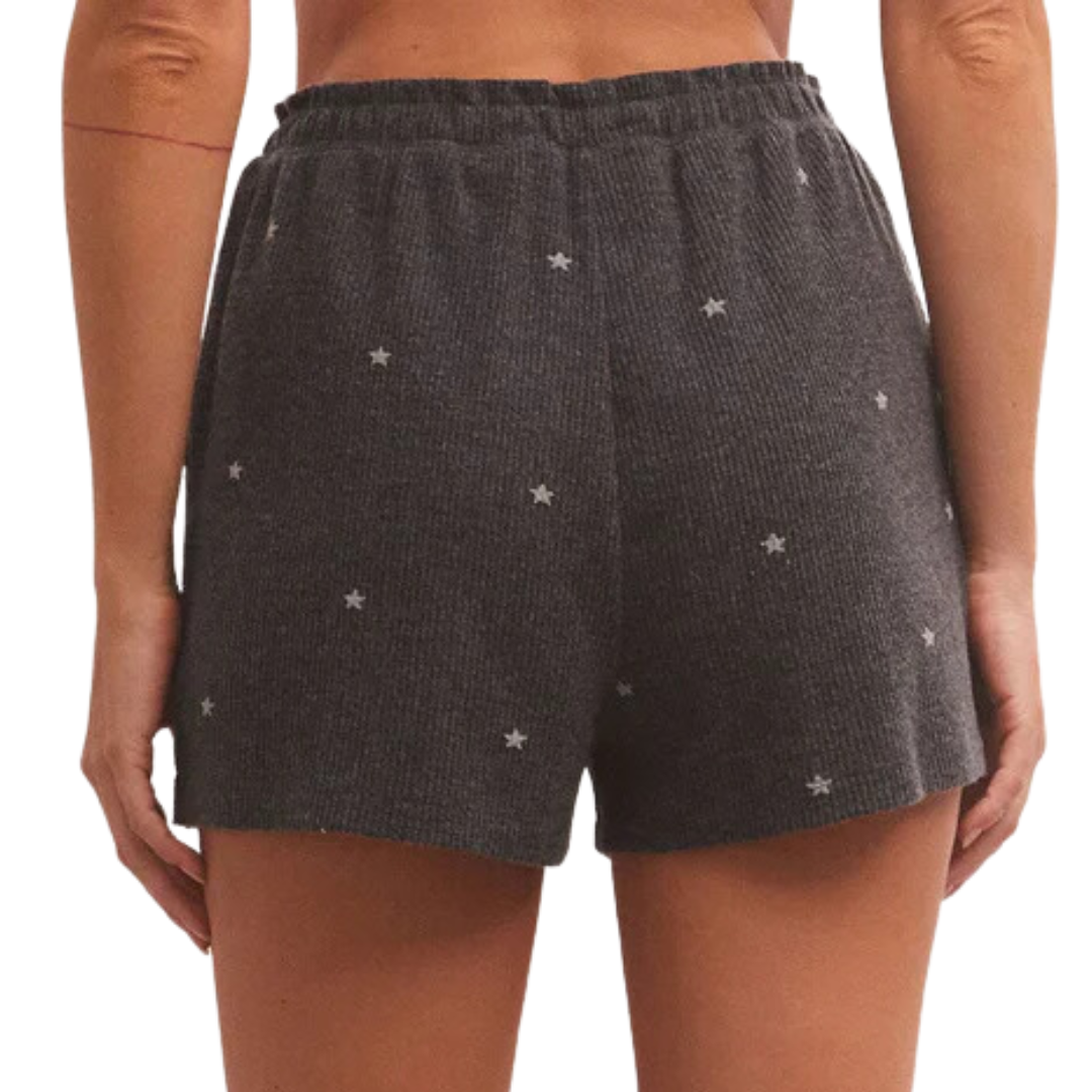 Cozy Days Star Short in Heather Black