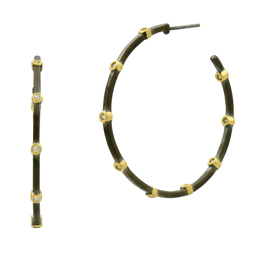 Your Go-To Bezel Hoop in Gold & Black Reverse