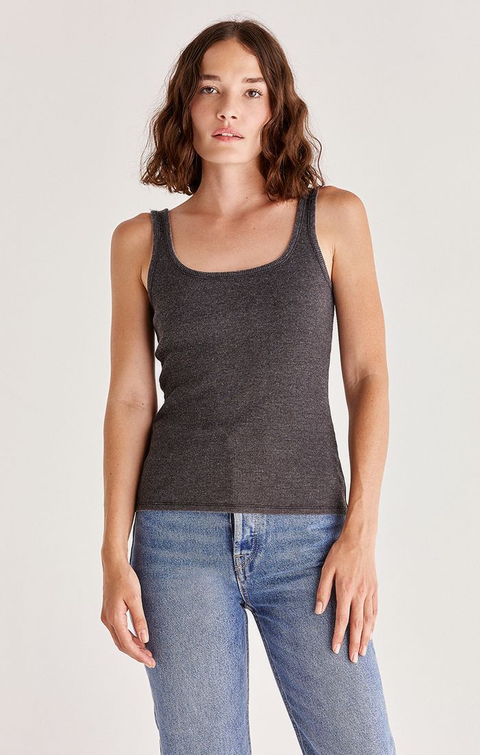Ellen Rib Tank in Dark Olive