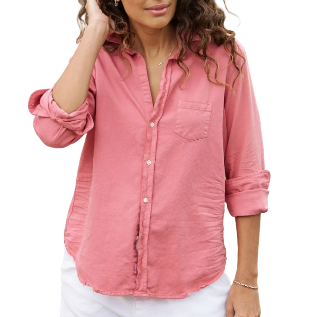 Eileen Relaxed Button-Up Shirt in Grapefruit