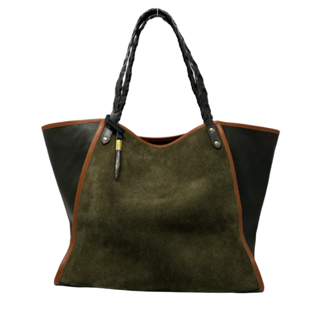 Taunton Tote in Olive Suede