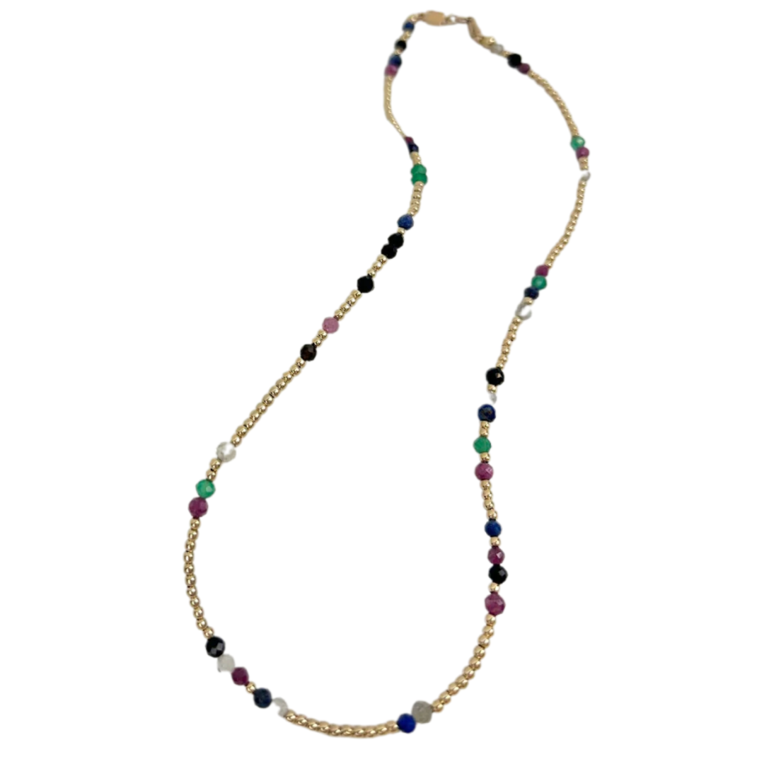 15" Choker Hope Unwritten Gemstone in Fall/Winter Hot Mess