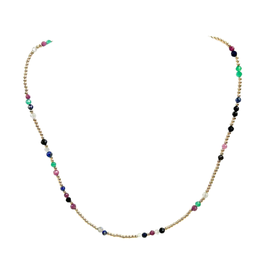 15" Choker Hope Unwritten Gemstone in Fall/Winter Hot Mess