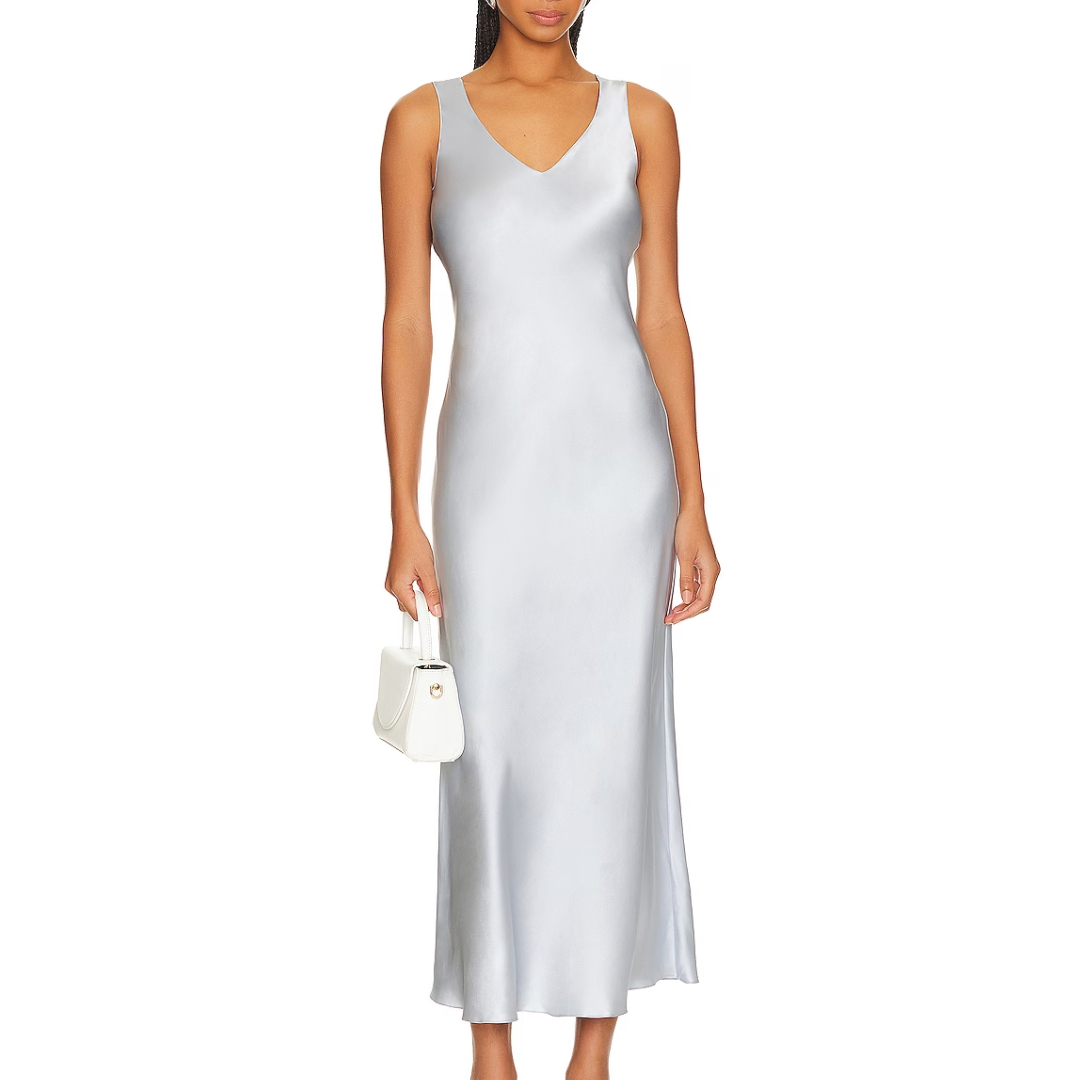 Mae Scoopneck Silk Dress in Whisper