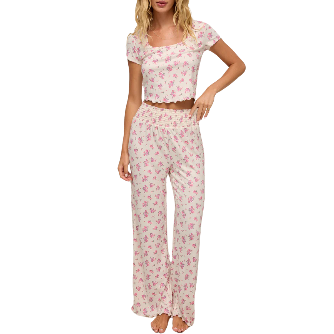 Flower Market Ditsy Pointelle Tee in Bone