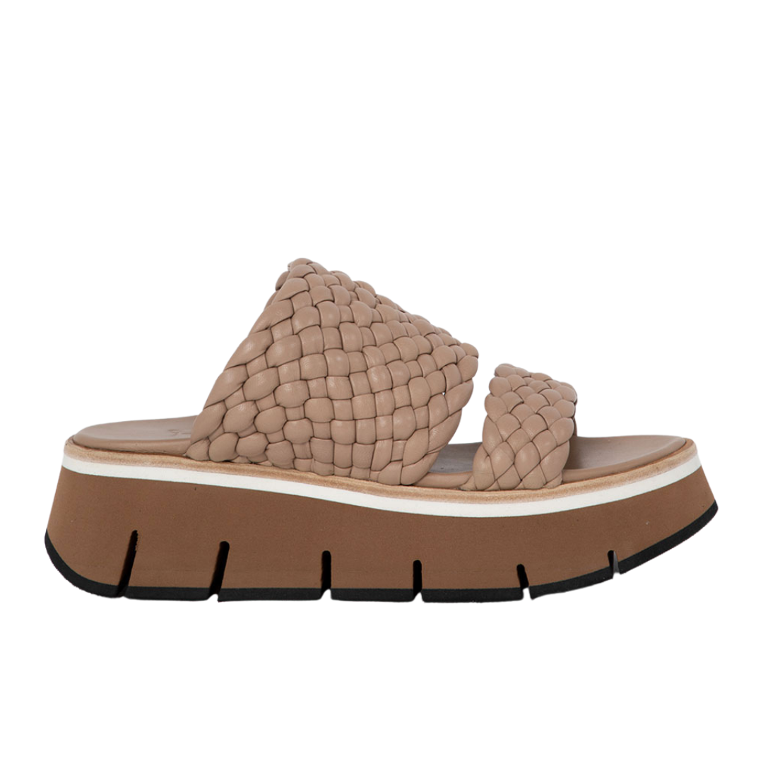 Duyba Woven Platform Slide Sandal in Trenza Brown