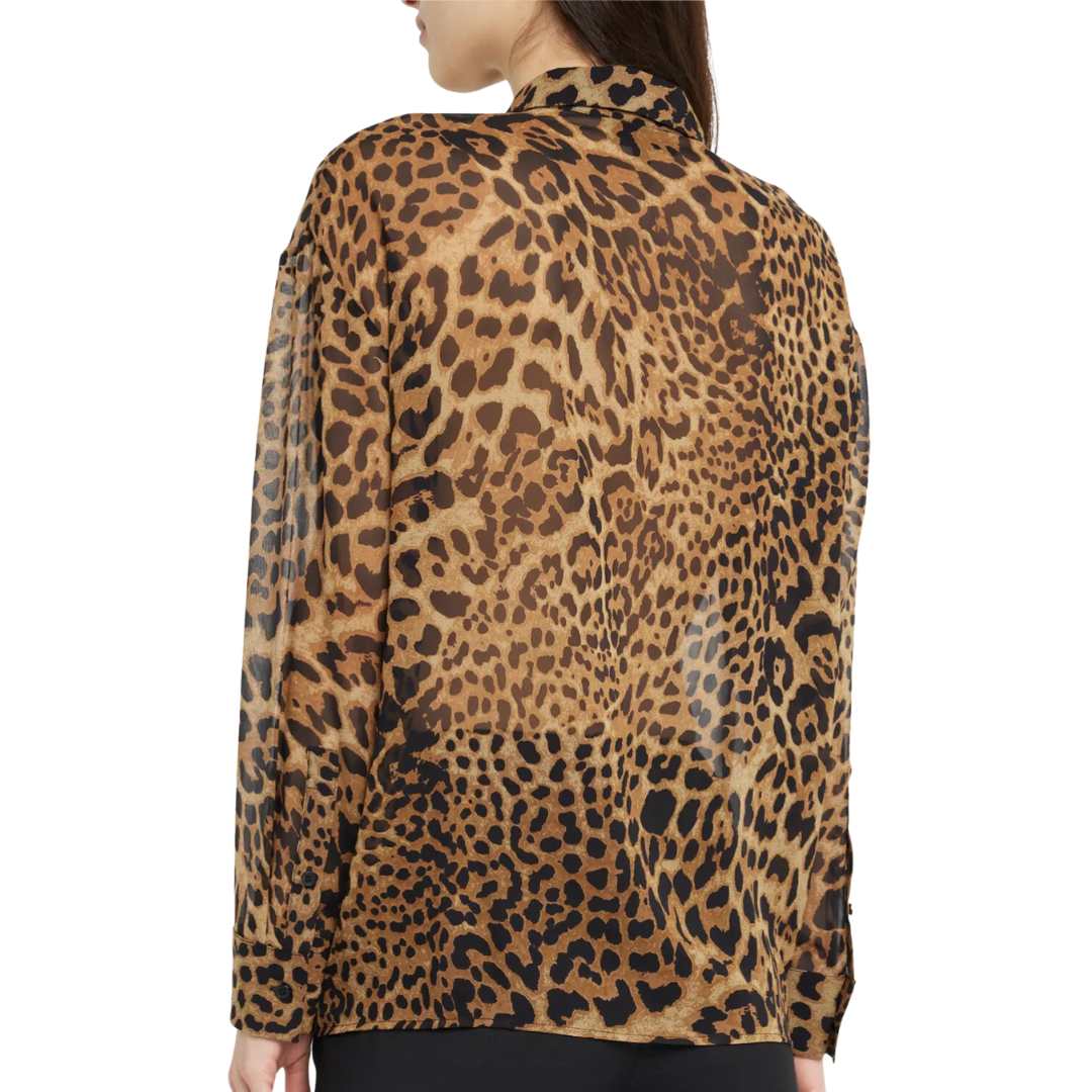 Mathys Shirt in Brown Leopard Print
