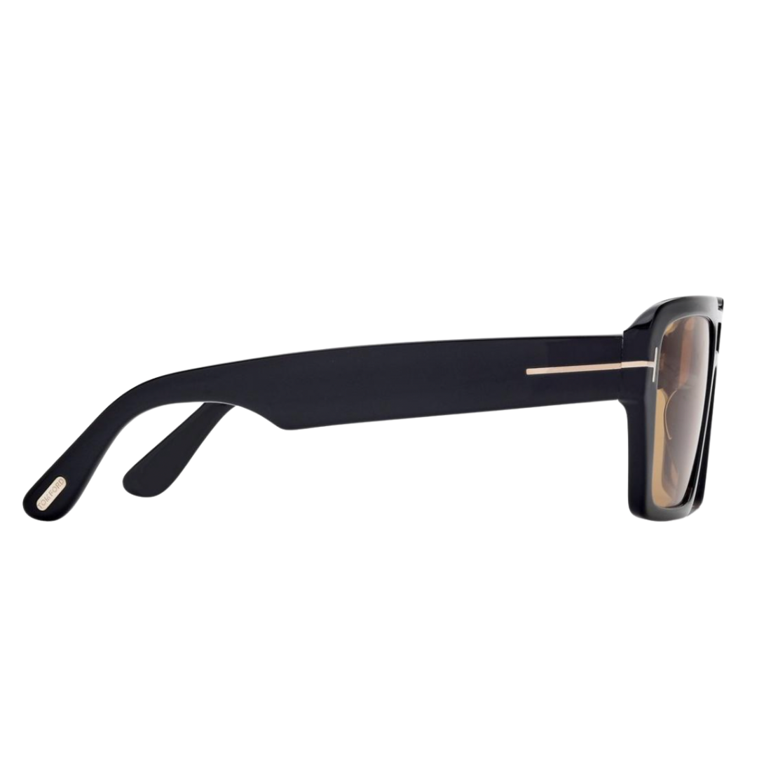 Redford Sunglasses in Shiny Black/Brown