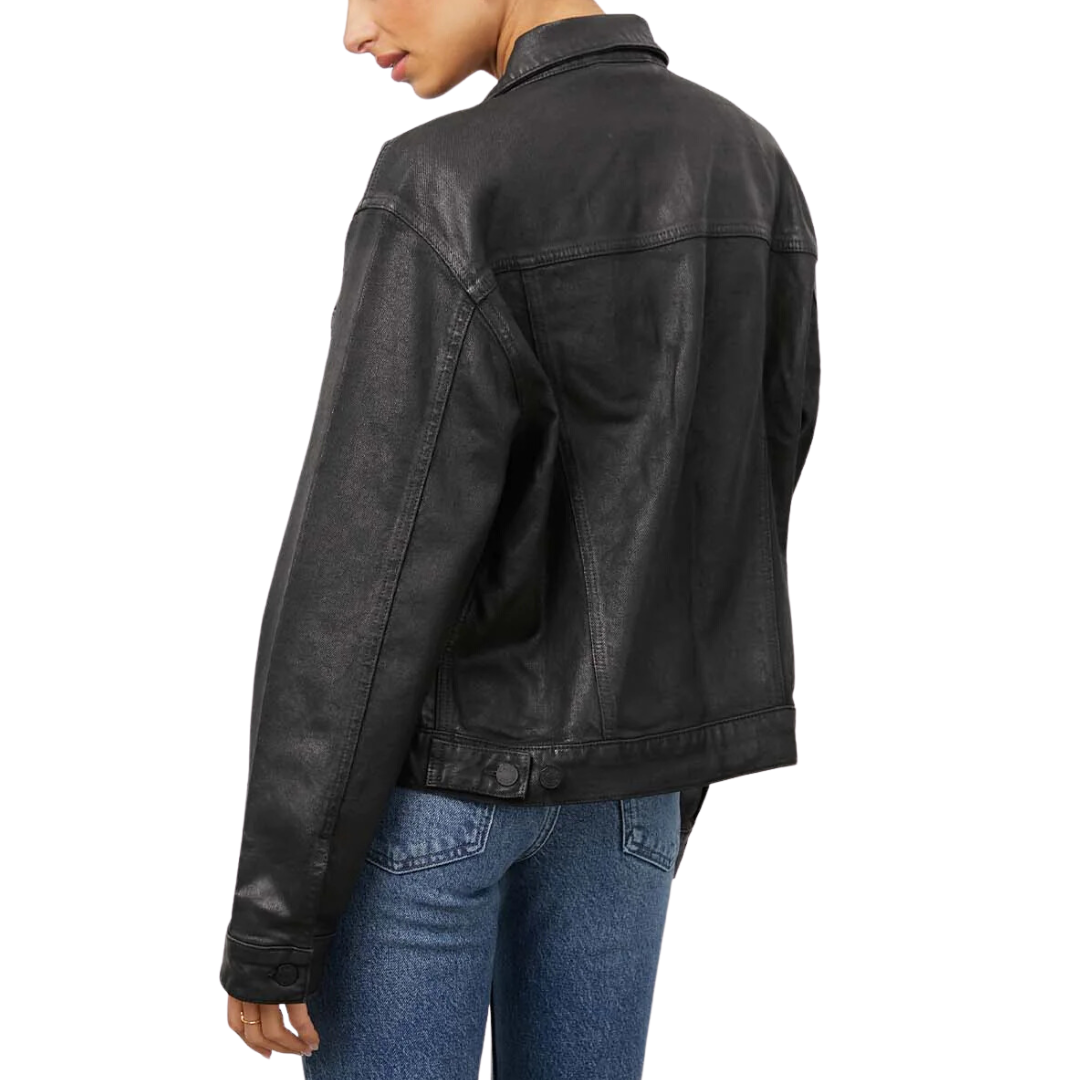 Mulholland Jacket in Coated Noir