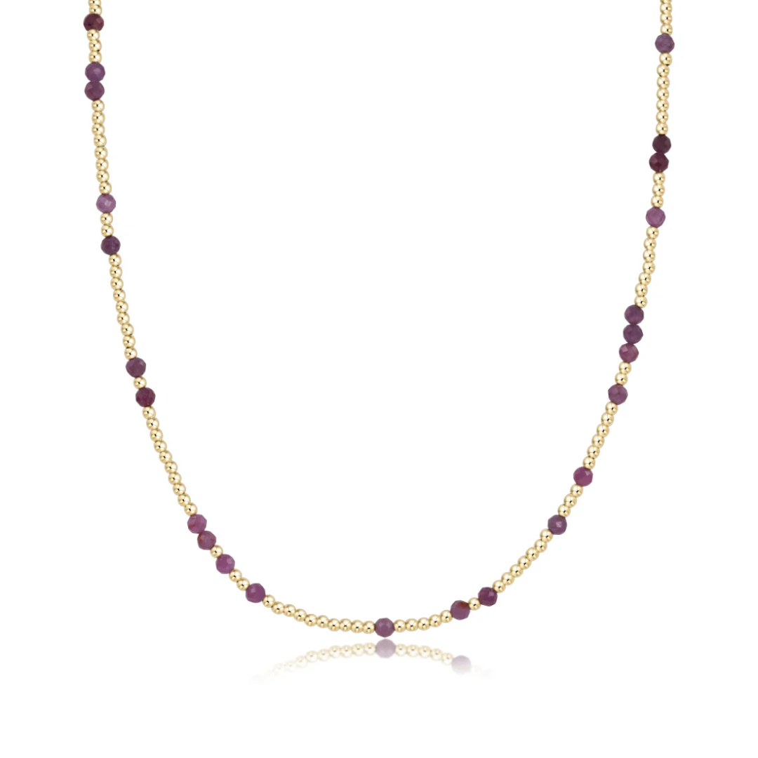 15" Choker Hope Unwritten Gemstone in Ruby