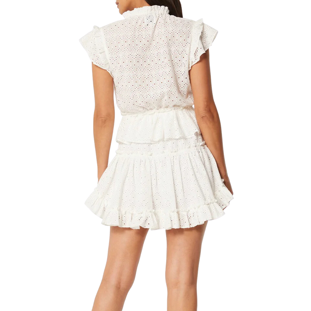 Iliana Dress in White Eyelet