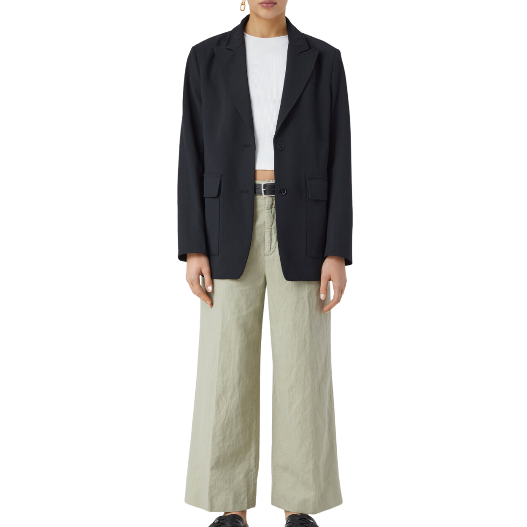 Barton Cotton & Linen Pants in Light Moss Green