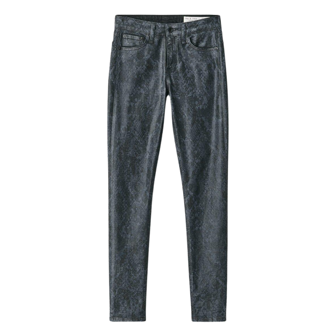 Cate Mid-Rise Skinny Snake Print Pants