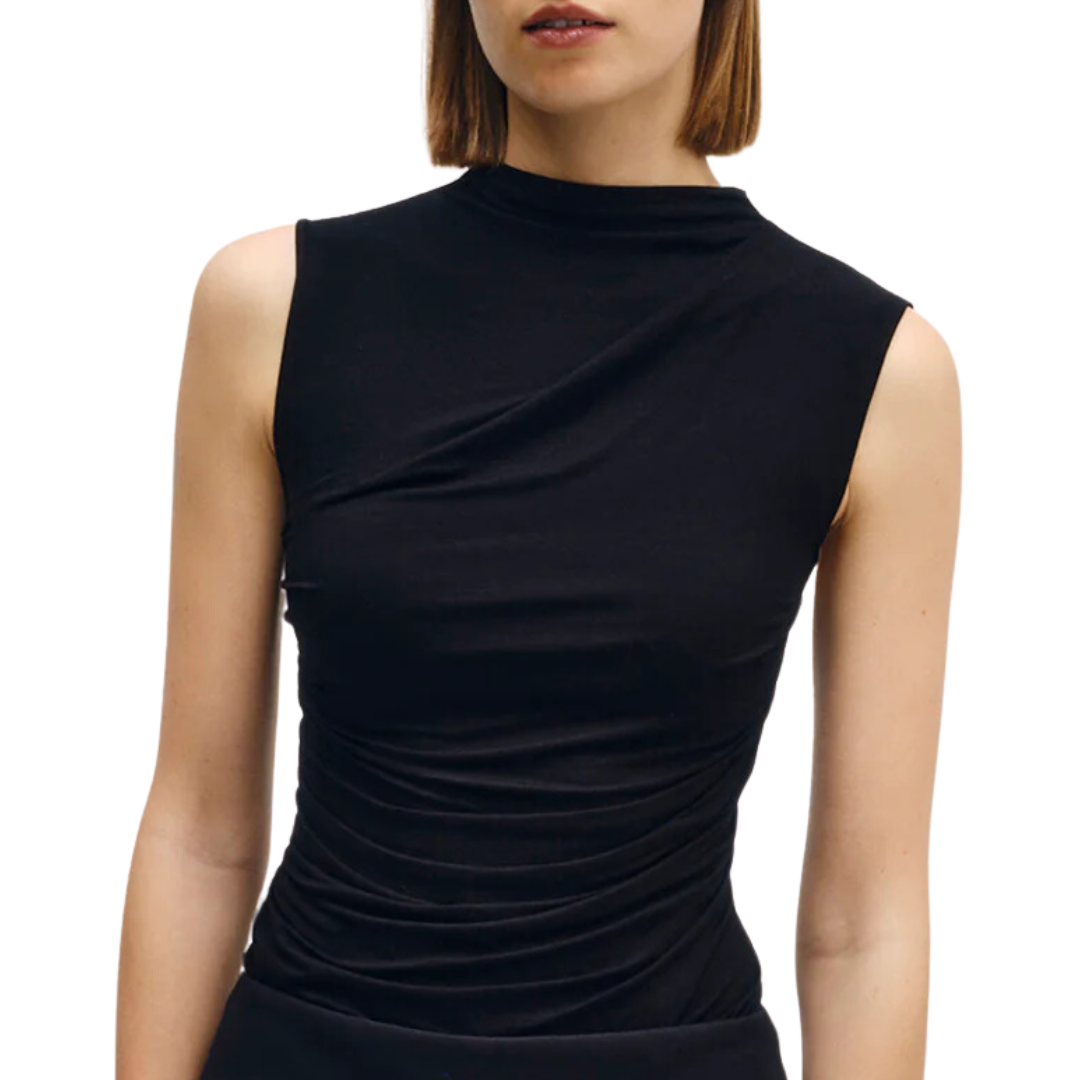 Sleeveless Twist Top in Black