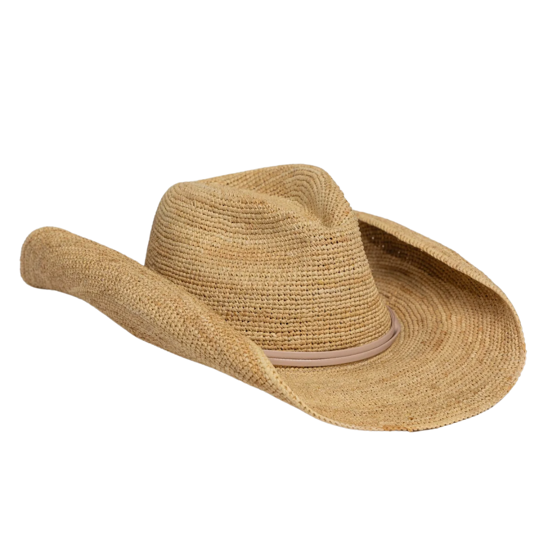 Raffia Crochet Cowboy in Tan Wrap