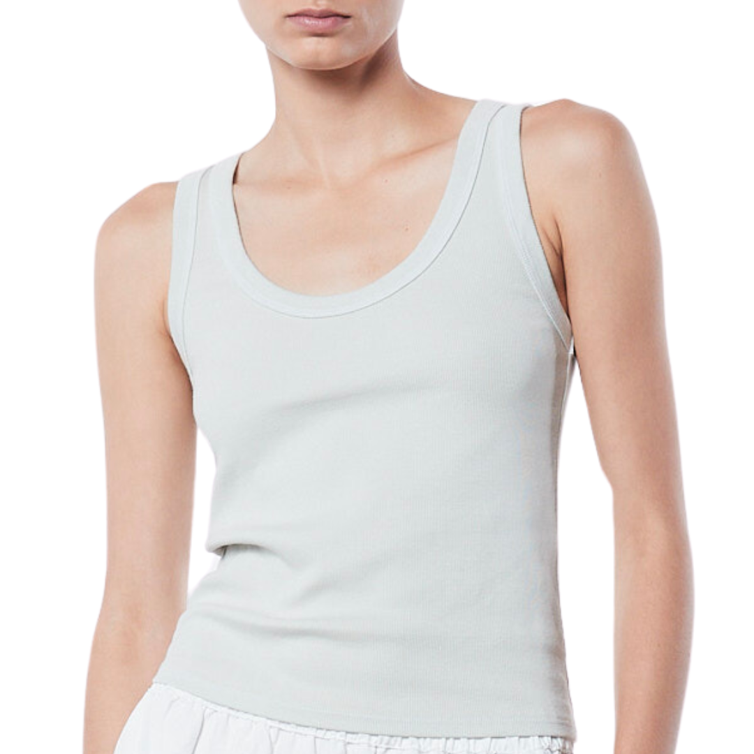 Supima Rib Scoop Tank in Mist