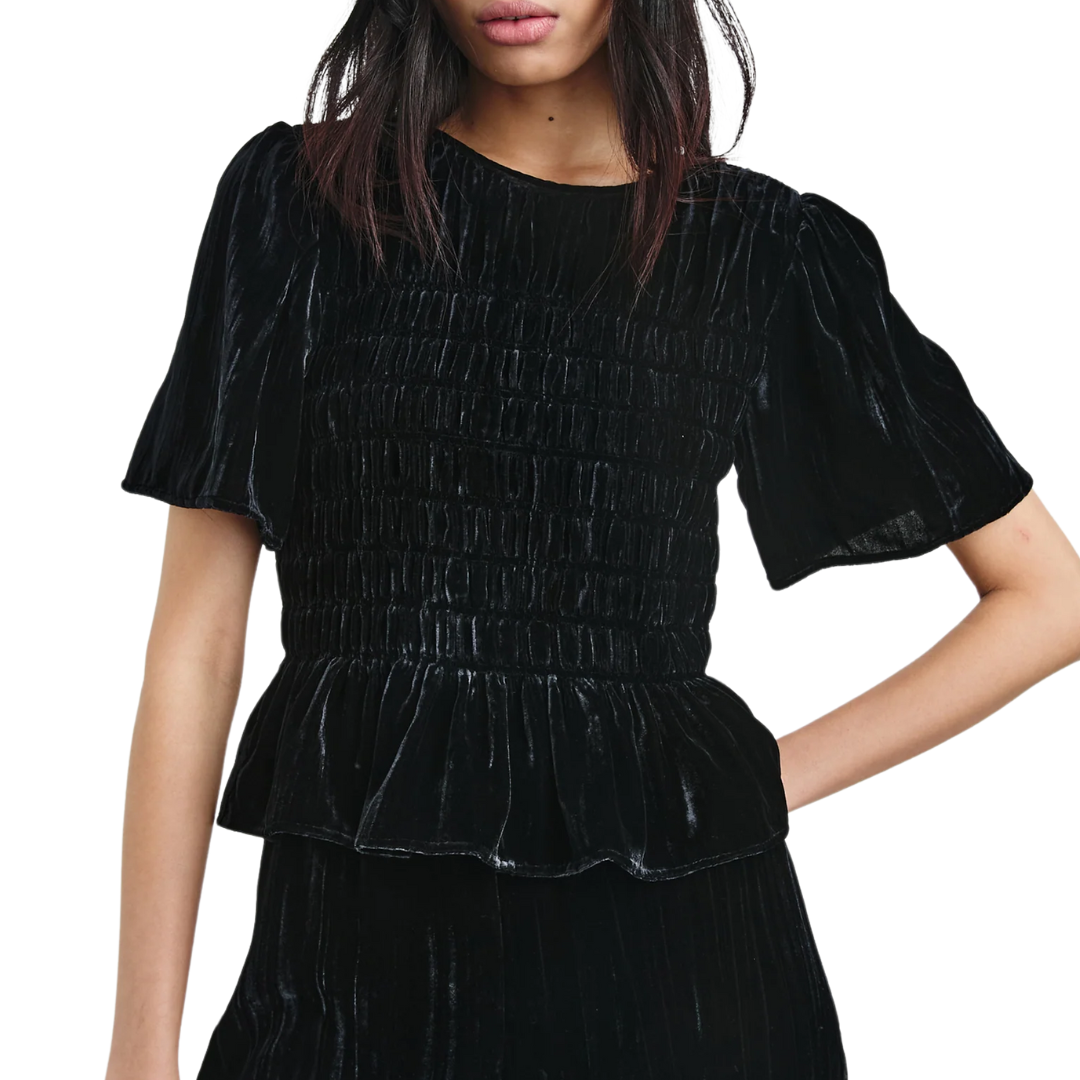 Rosie Top in Black Velvet