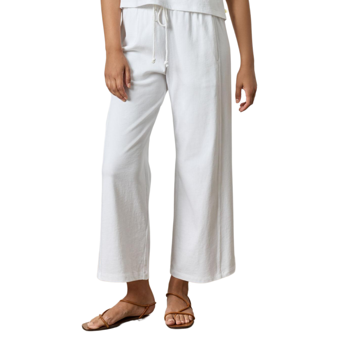 Seamed Wide Leg Pant in White