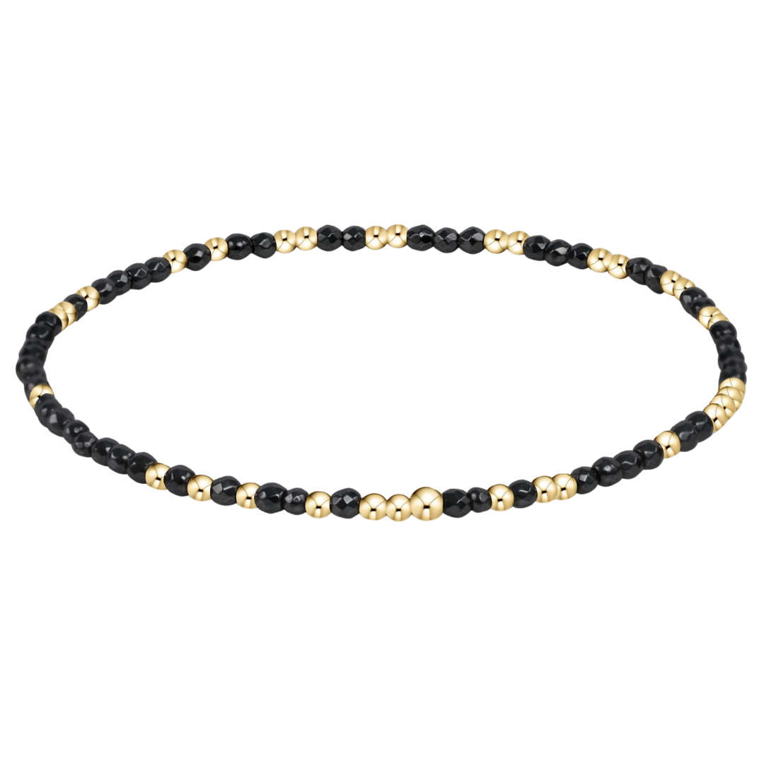 Hope Unwritten Gemstone 2mm Bead Bracelet in Faceted Hematite