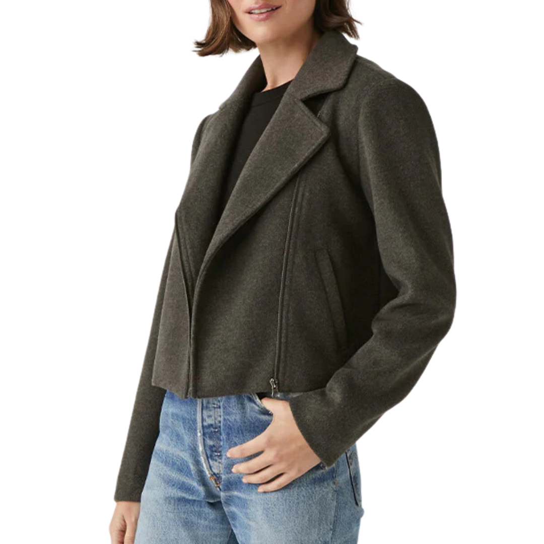 Amelia Moto Jacket in Charcoal