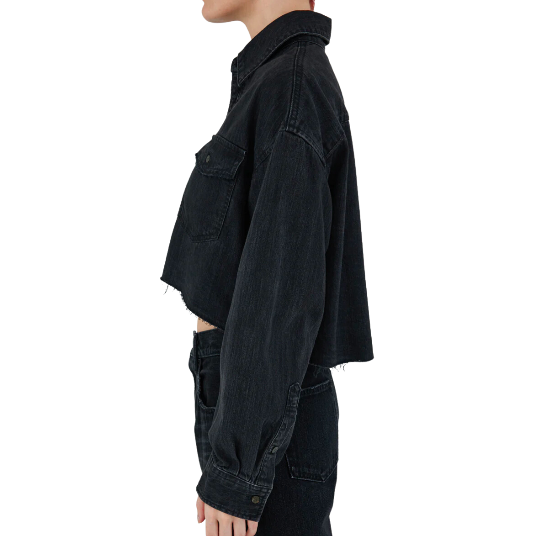 Artesia Cropped Shirt in Black