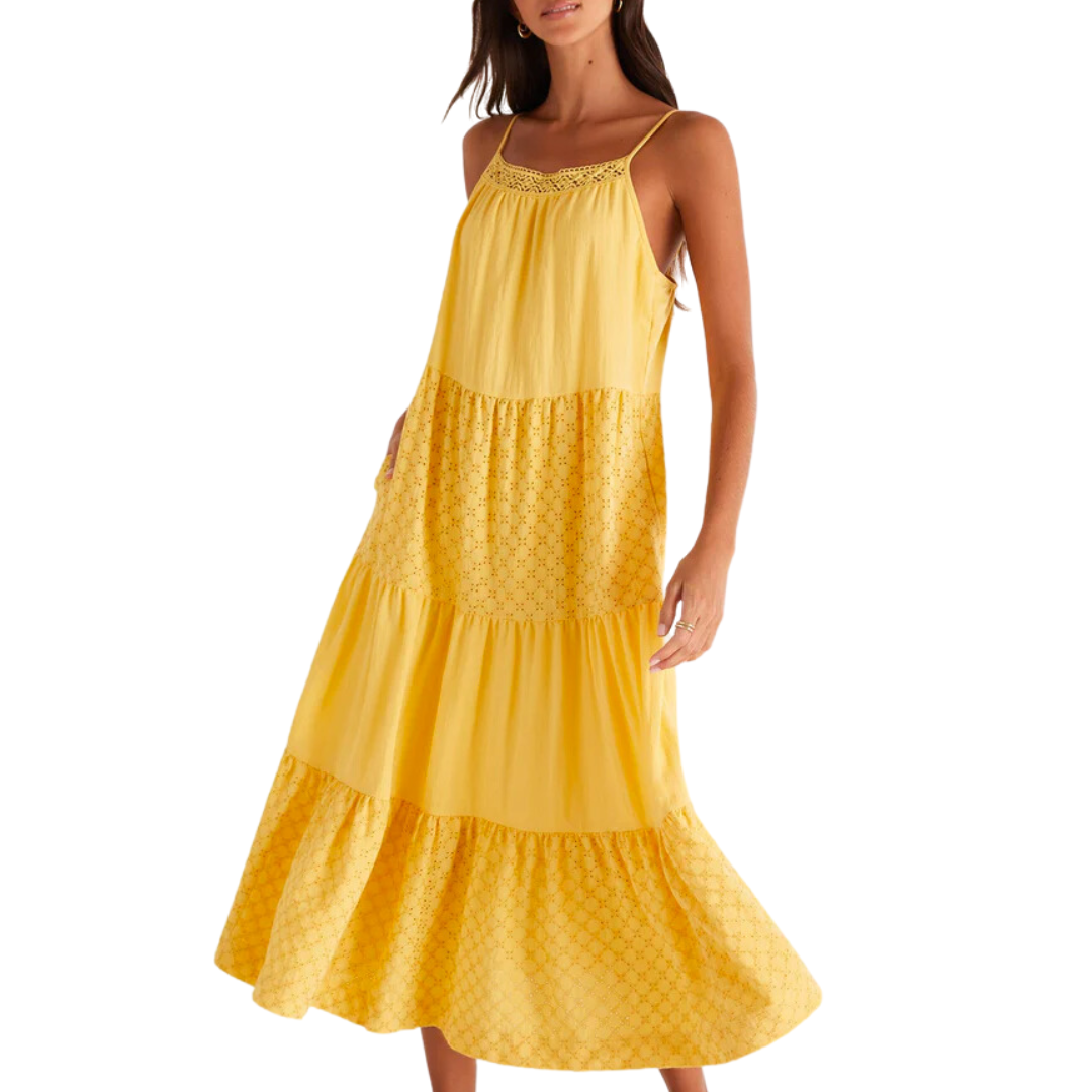 Z Supply Dalilah Eyelet Midi Dress in Maze