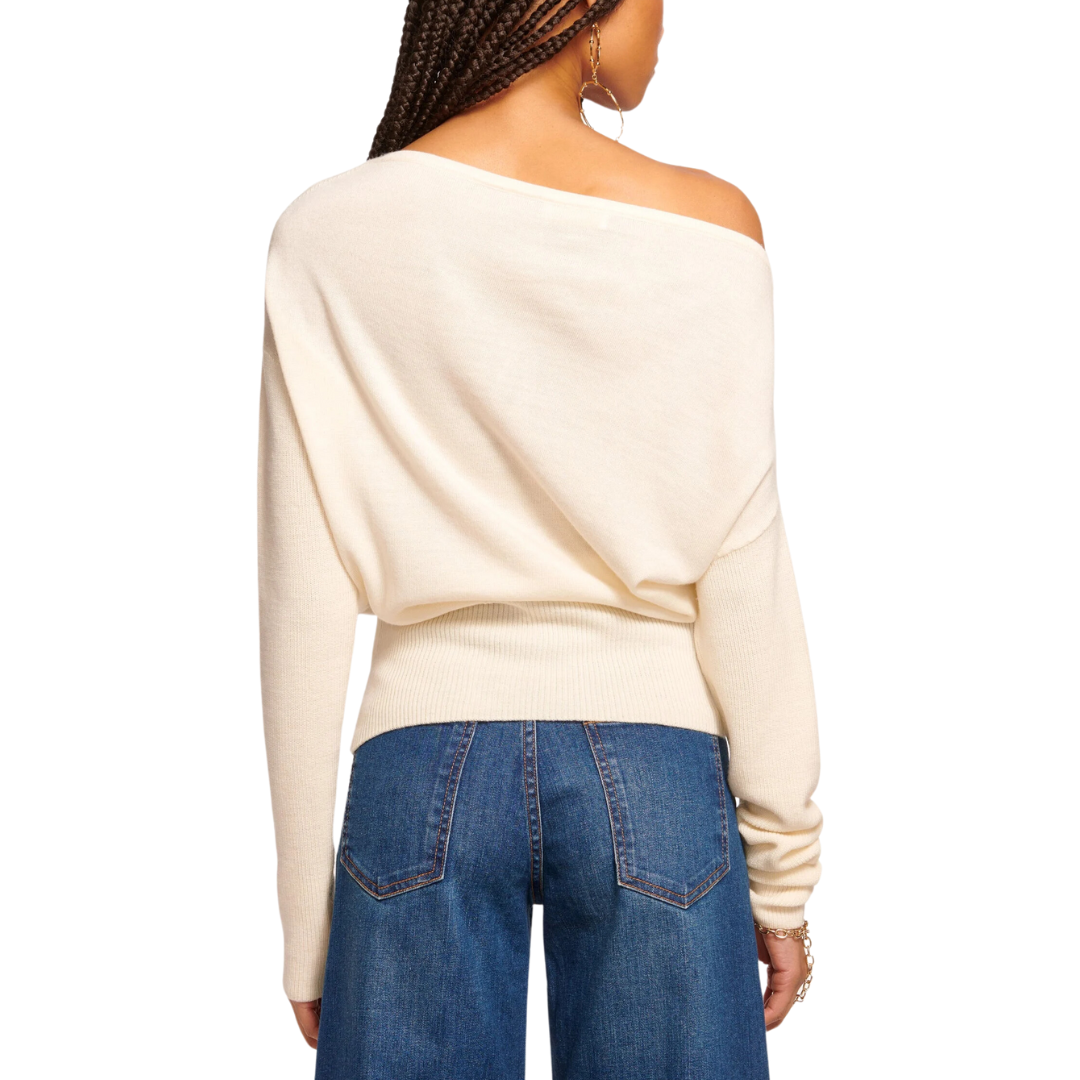 Chance Wool Off-The-Shoulder Sweater in Ivory