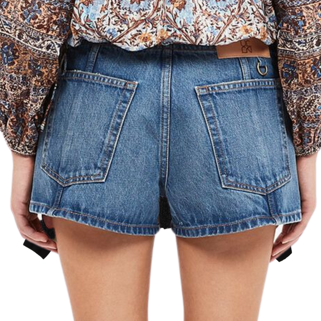 The Camille Short in Danube Medium Indigo Wash