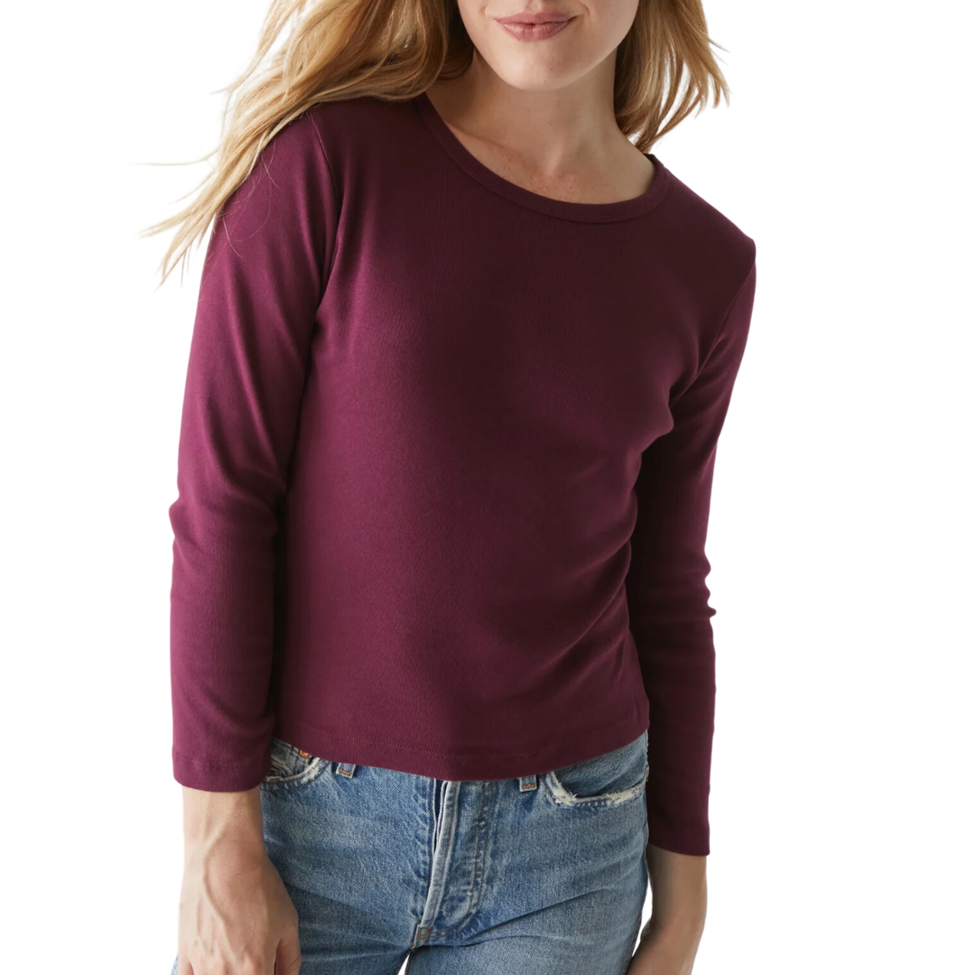 Emma Crop Tee (One Size) in Plum