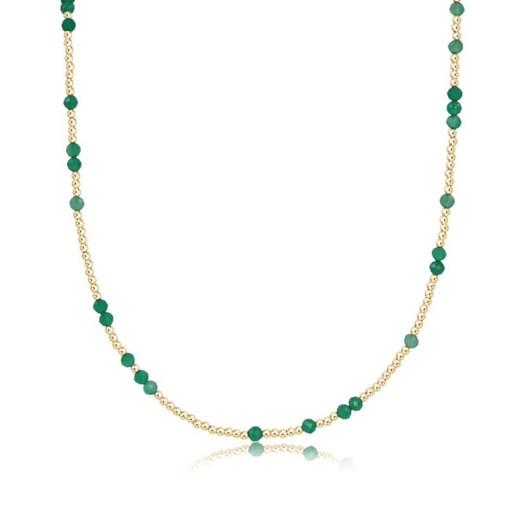 15" Choker Hope Unwritten Gemstone in Green Onyx