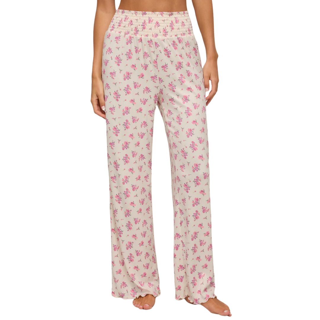 Dawn Ditsy Pointelle Floral Pant in Bone