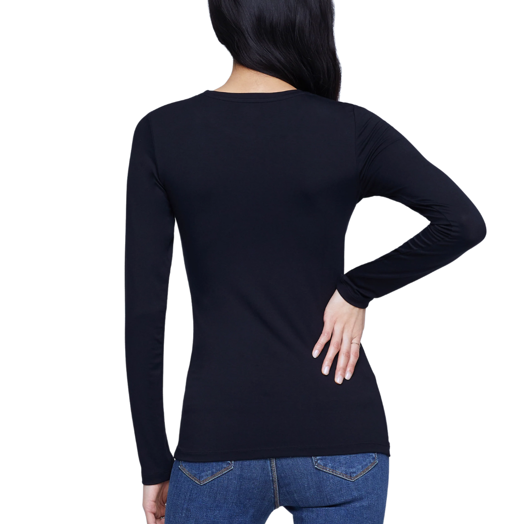 Tess Long Sleeve Tee in Black