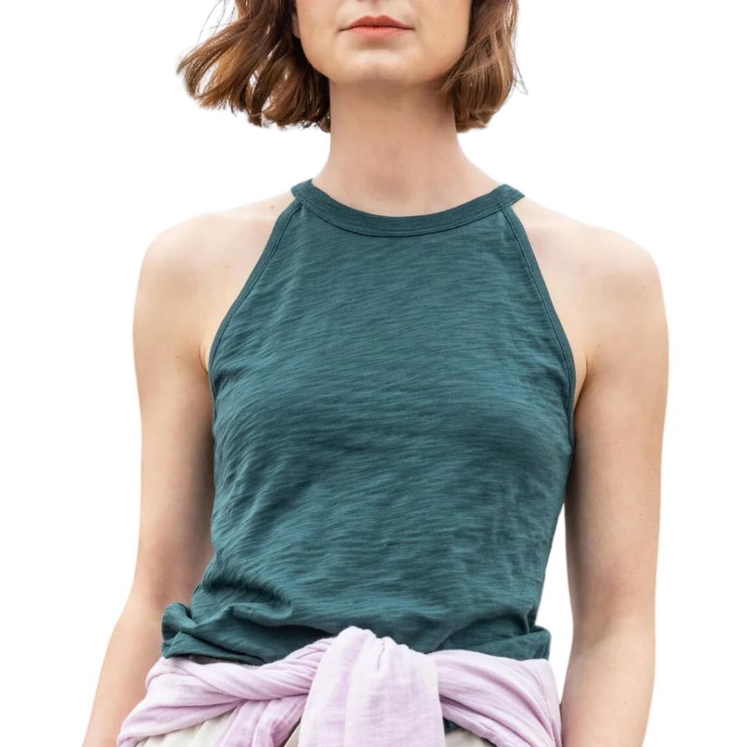 Halter Crewneck Tank in Sea Moss