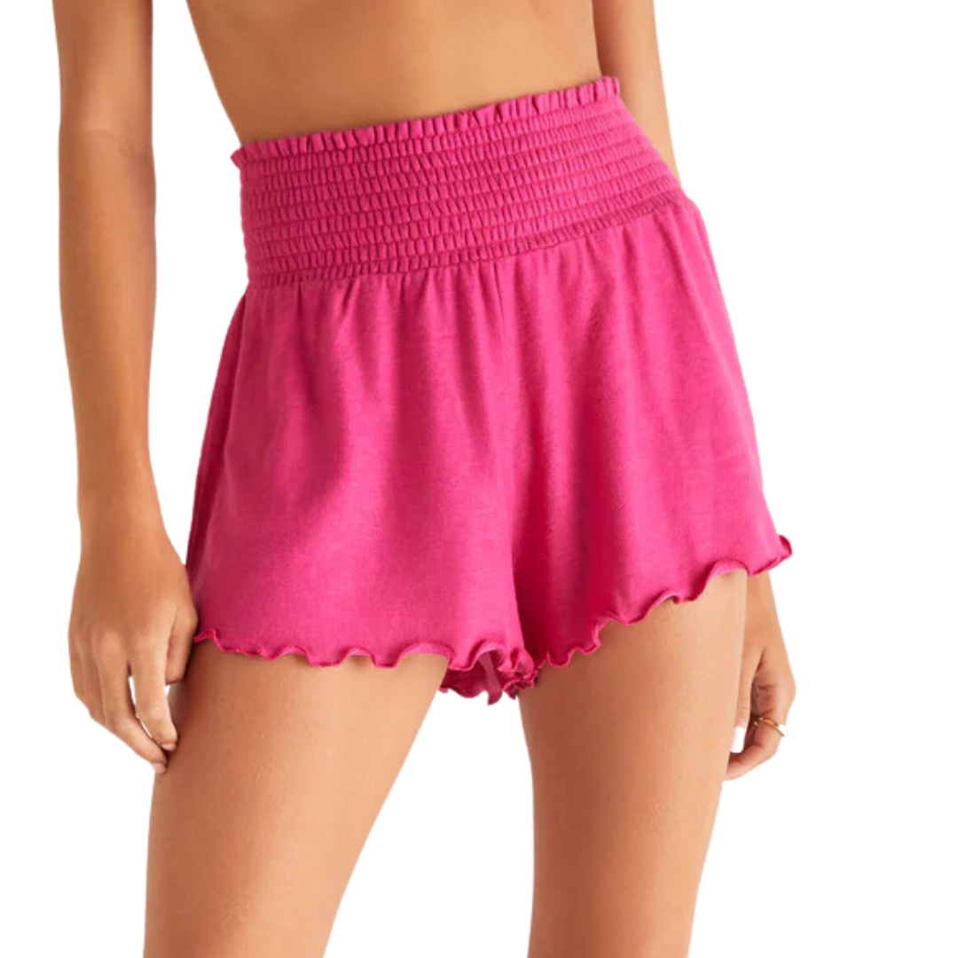 Dawn Smocked Short in Fiesta Fuchsia